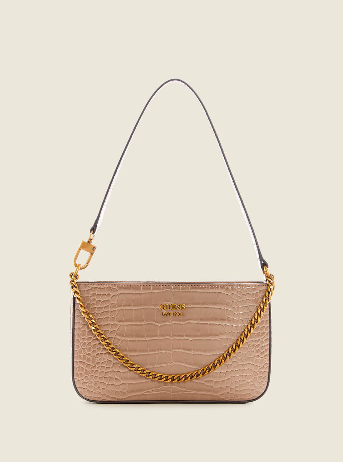 Light Rum Katey Croco Mini Shoulder Bag | GUESS Handbags | front view