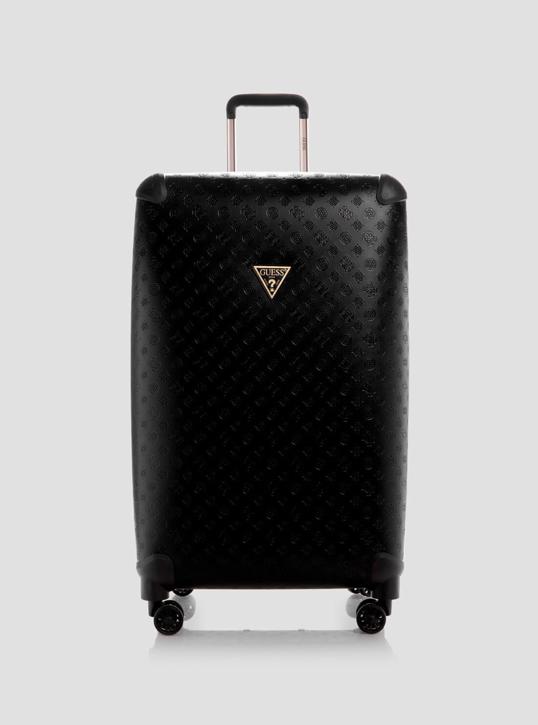 Black Debossed Wilder 71cm Suitcase | GUESS Handbags | front view