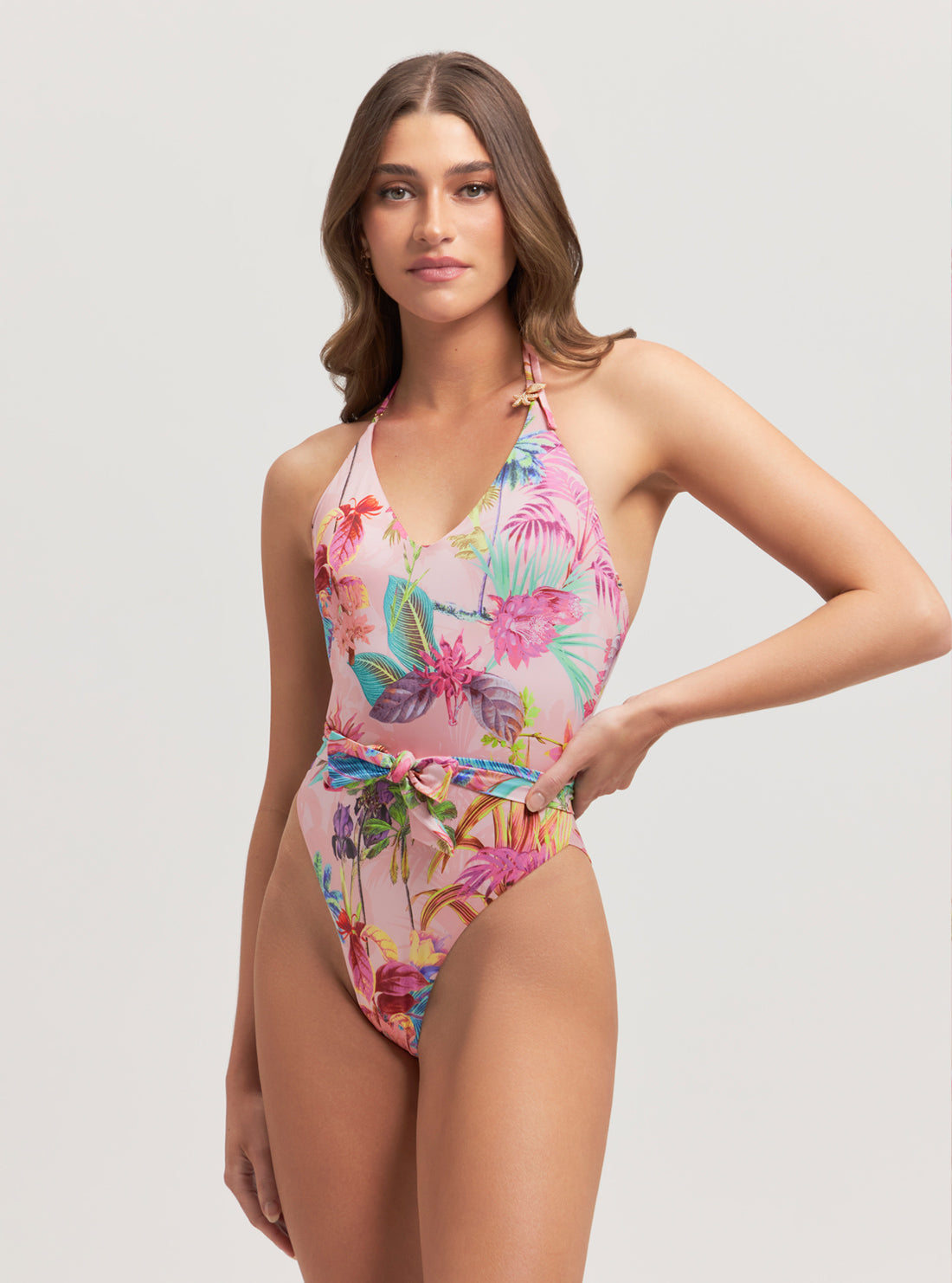 Tropical Print One Piece Swimsuit