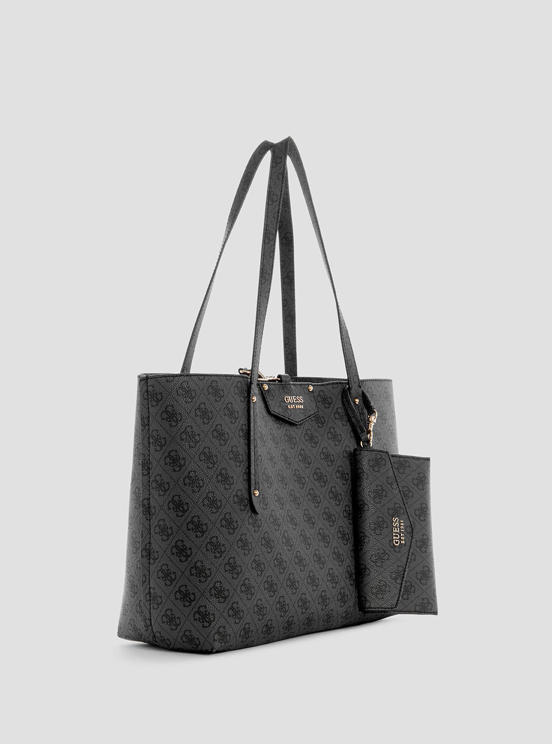 GUESS Eco Black Logo Brenton Tote Bag SIDE VIEW