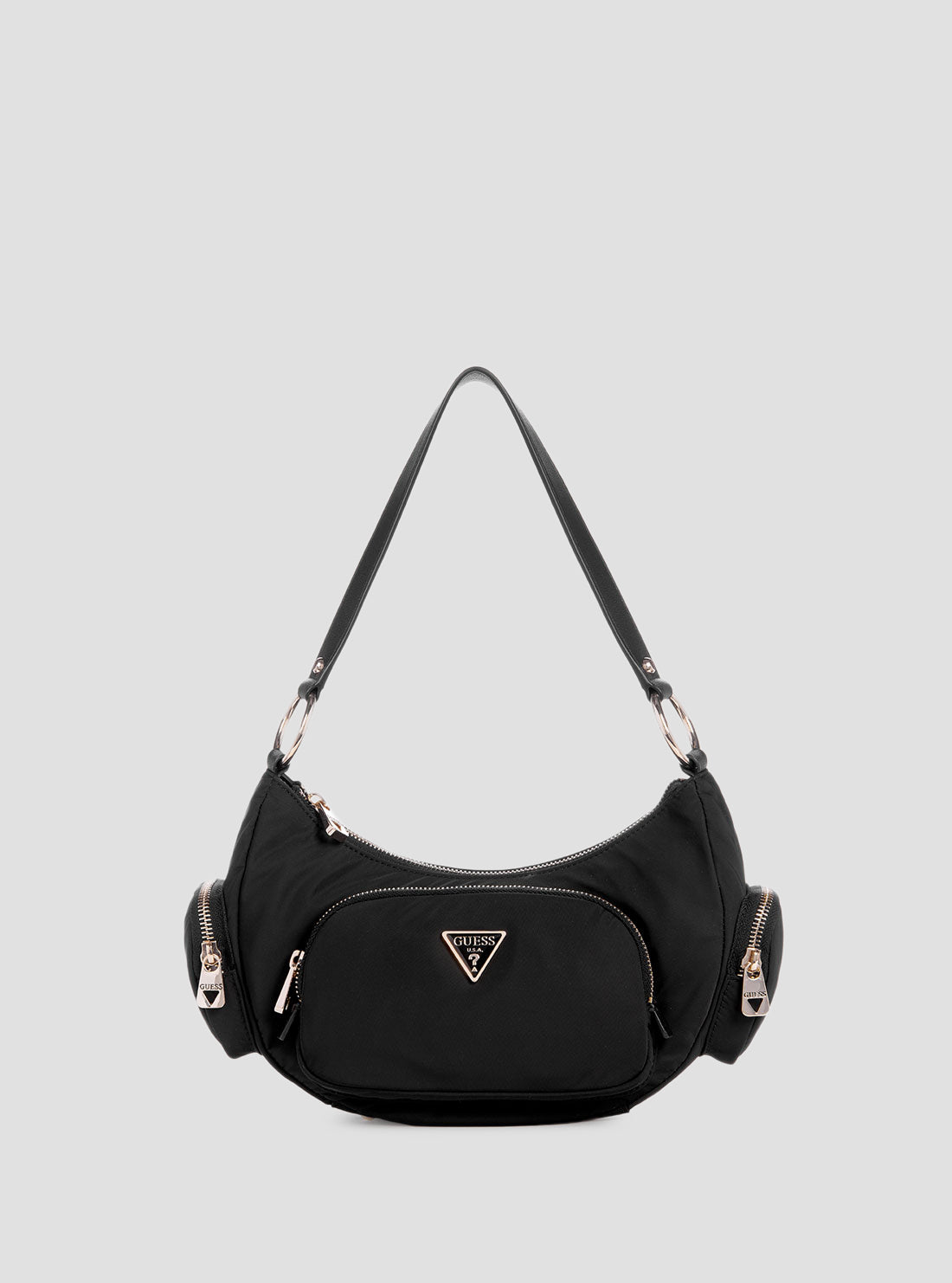 GUESS Womens Eco Black Gemma Shoulder Bag EYG839517 Front View