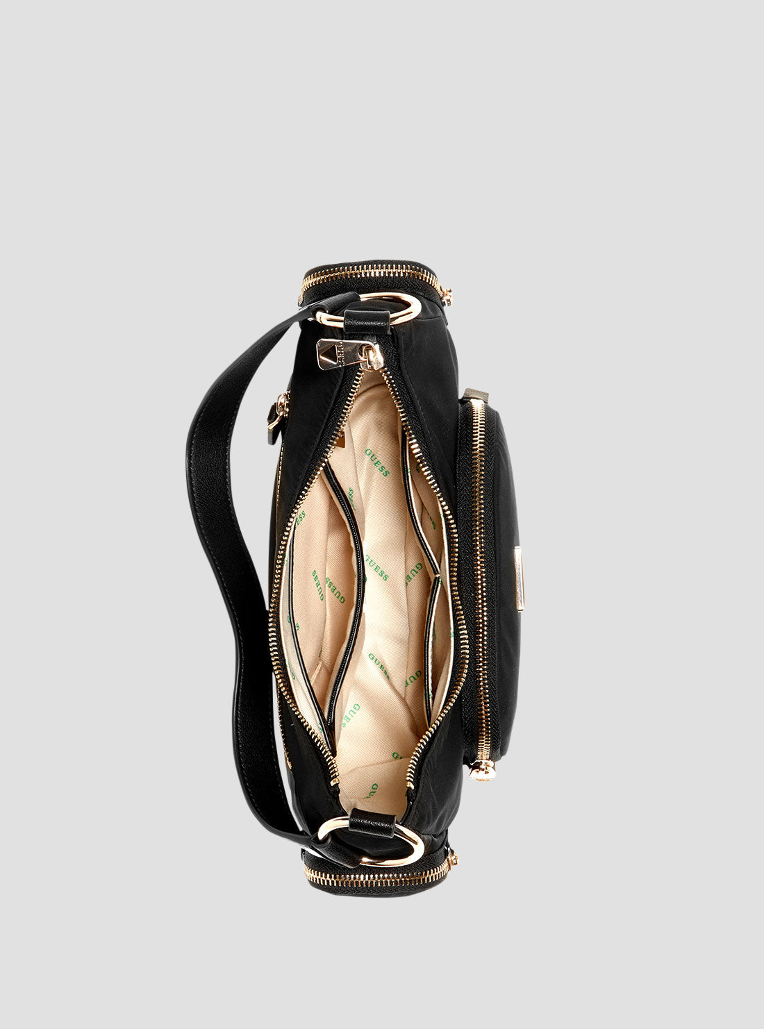 GUESS Womens Eco Black Gemma Shoulder Bag EYG839517 Inside View