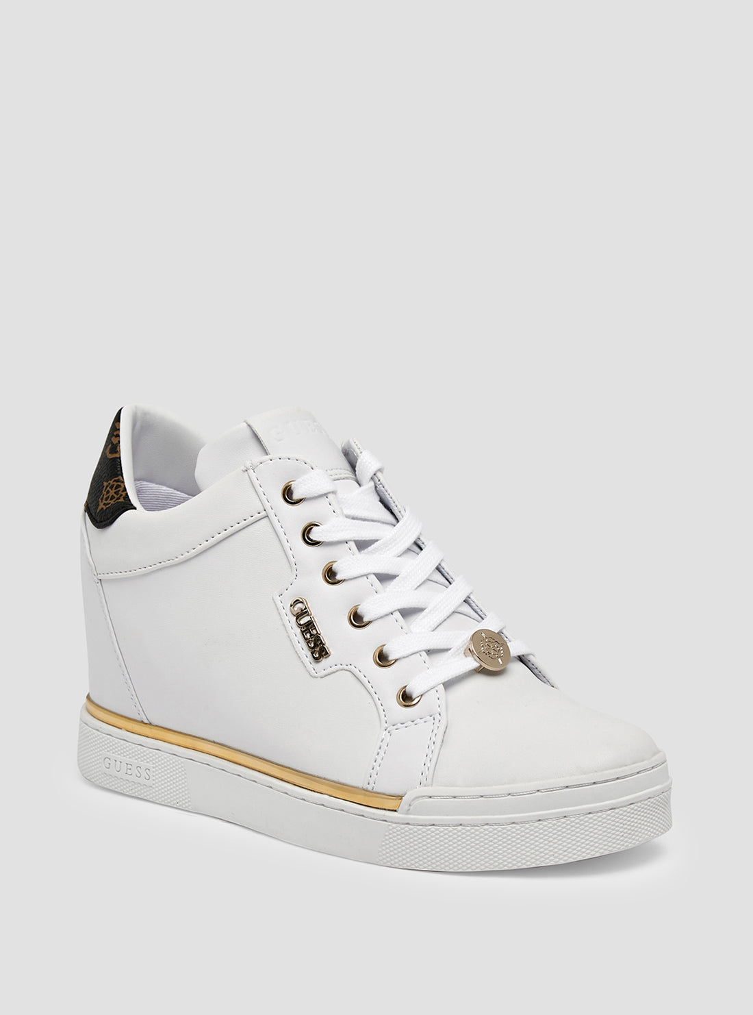 White Logo Faster Low Top Sneakers