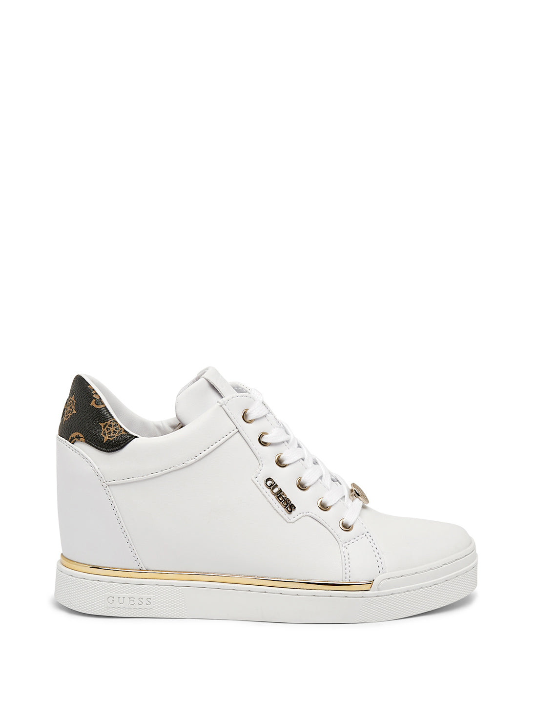 White Logo Faster Low Top Sneakers