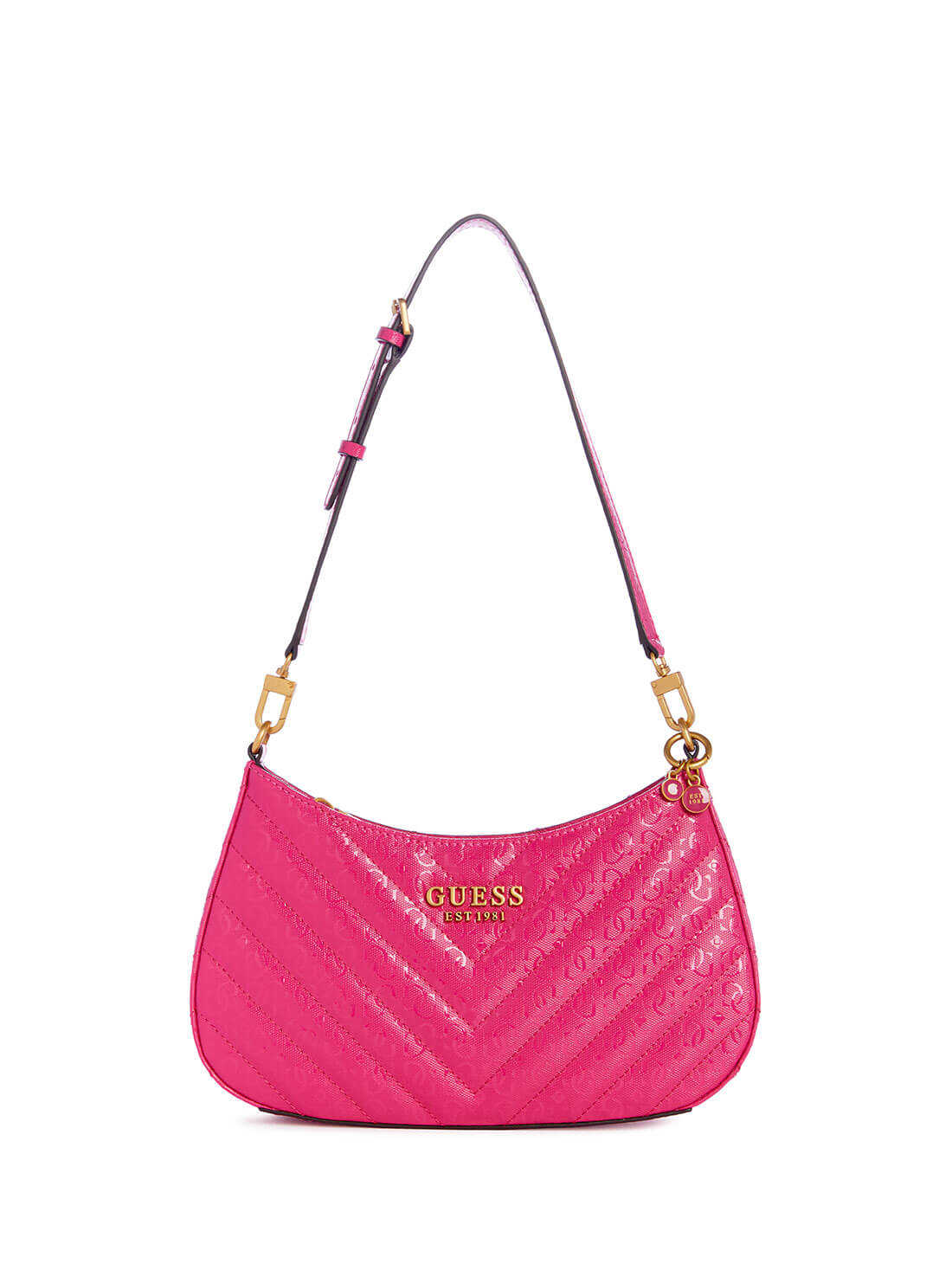 Women's Fuchsia Pink Shoulder Bag front view