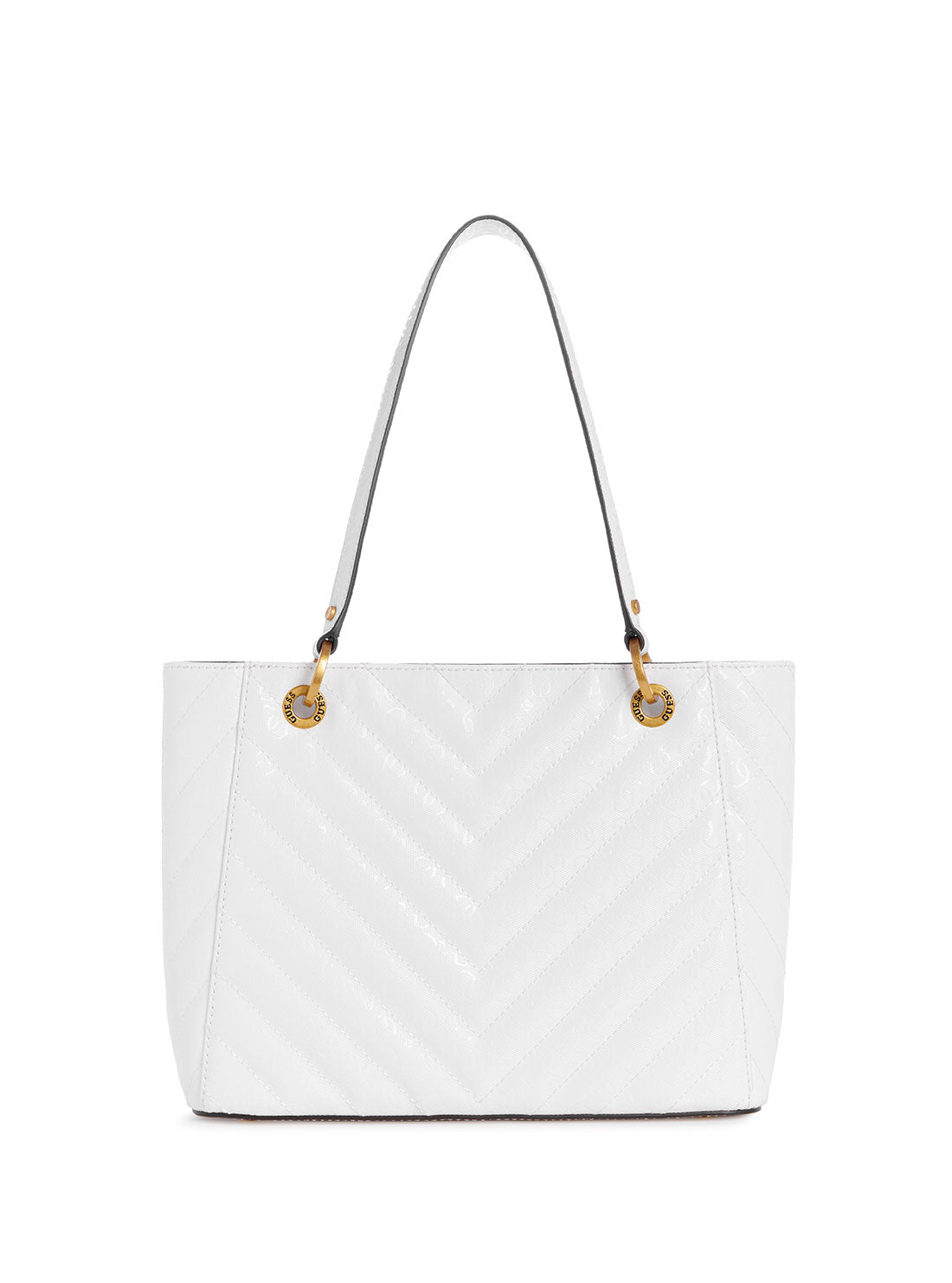 Women's White Jania Small Tote Bag back view