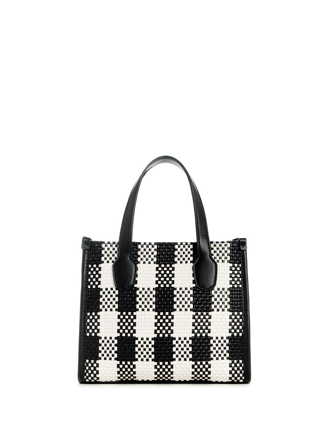 GUESS Black White Silvana Mini Tote Bag back view