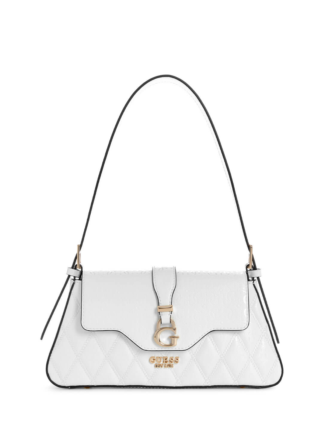 White Logo Adi Shoulder Bag | GUESS Women's Handbags | front view