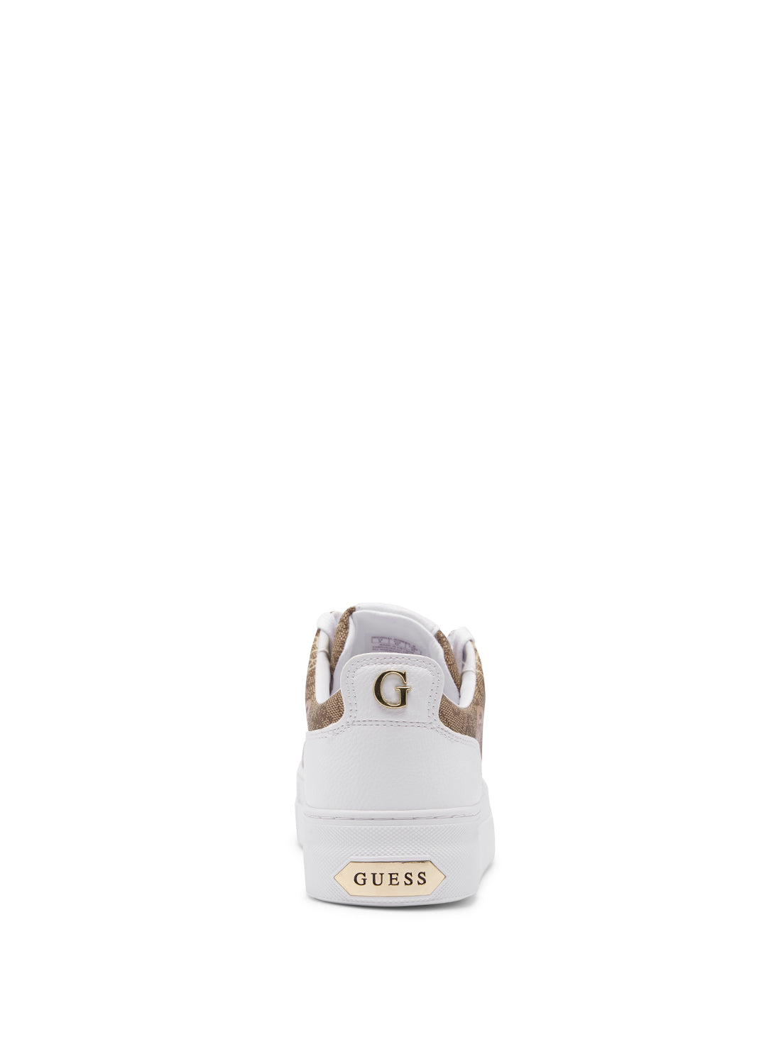 GUESS Womens Brown Quattro G Gianele Low-Top Sneakers back view