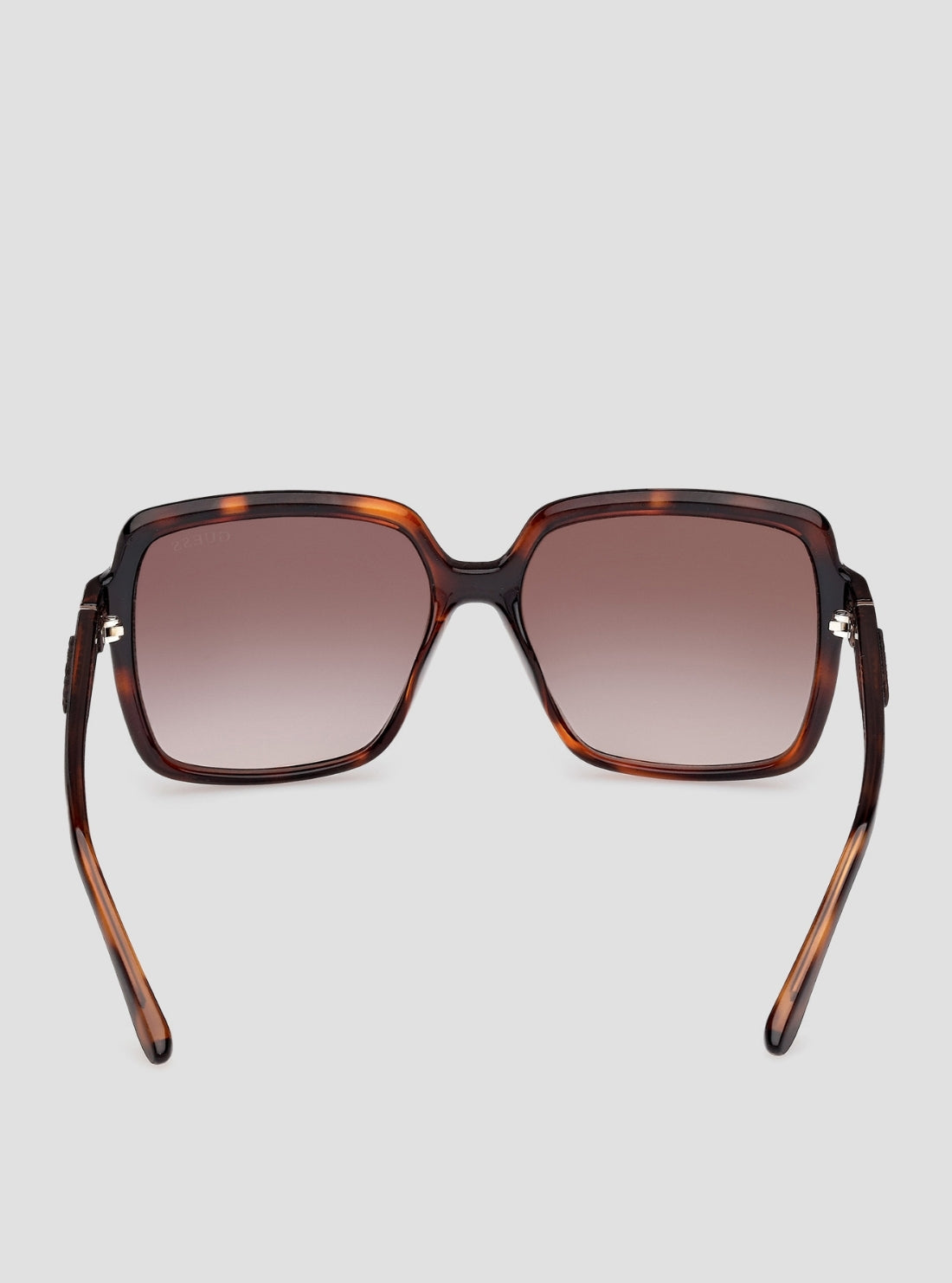 GUESS Womens Brown Havana Oversized Rectangular Sunglasses GU00157 Back View