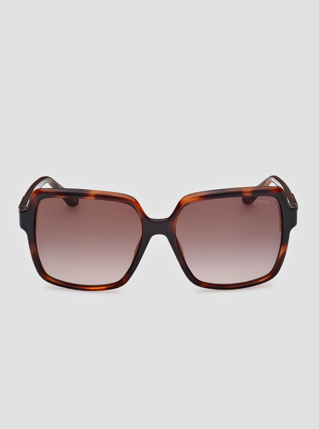 GUESS Womens Brown Havana Oversized Rectangular Sunglasses GU00157 Front View