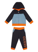 GUESS Baby Boy Blue Multi Active Jacket And Pants 2-Piece Set (0-24m) I3RG01KA6R3 Front View