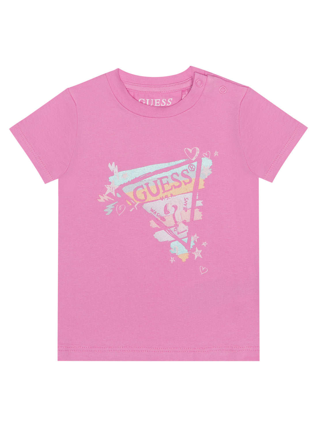 GUESS Baby Girl Ciclamino Vibes Logo T-Shirt (0-12m) A3RI00K6YW3 Front View