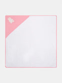 GUESS Baby Girl Pink Drop Logo Print Baby Towel H1YZ06K83S0 Front View
