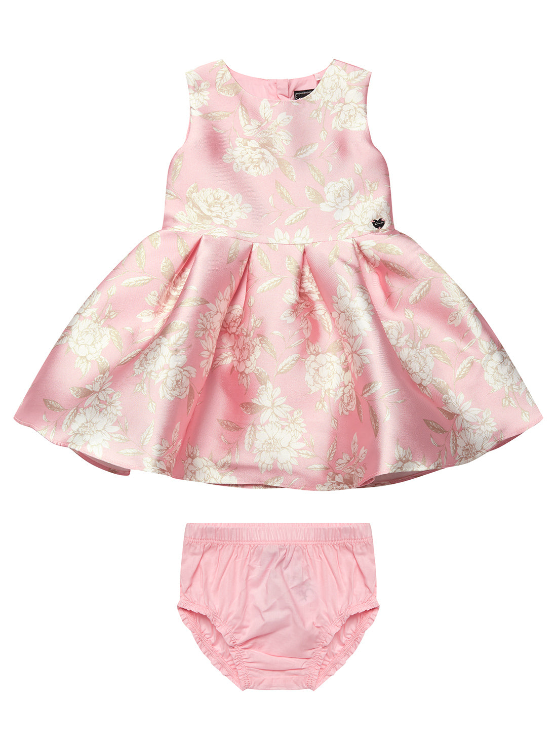 GUESS Baby Girl Vintage Rose Satin Dress and Panties 2-Piece Set (0-12m) A3RK24WF6L0 Front View