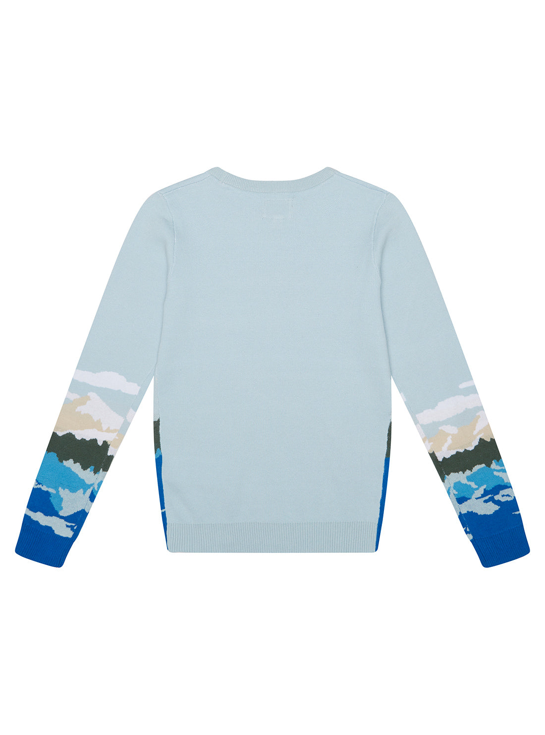 GUESS Big Boy Frosted Blue Logo Mountain Knit Top (7-16) L3RR03Z2NN0 Back View