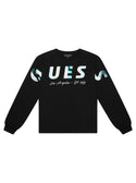 GUESS Big Girl Jet Black Metallic Logo Jumper (7-16) J3RI07KBKD0 Front View