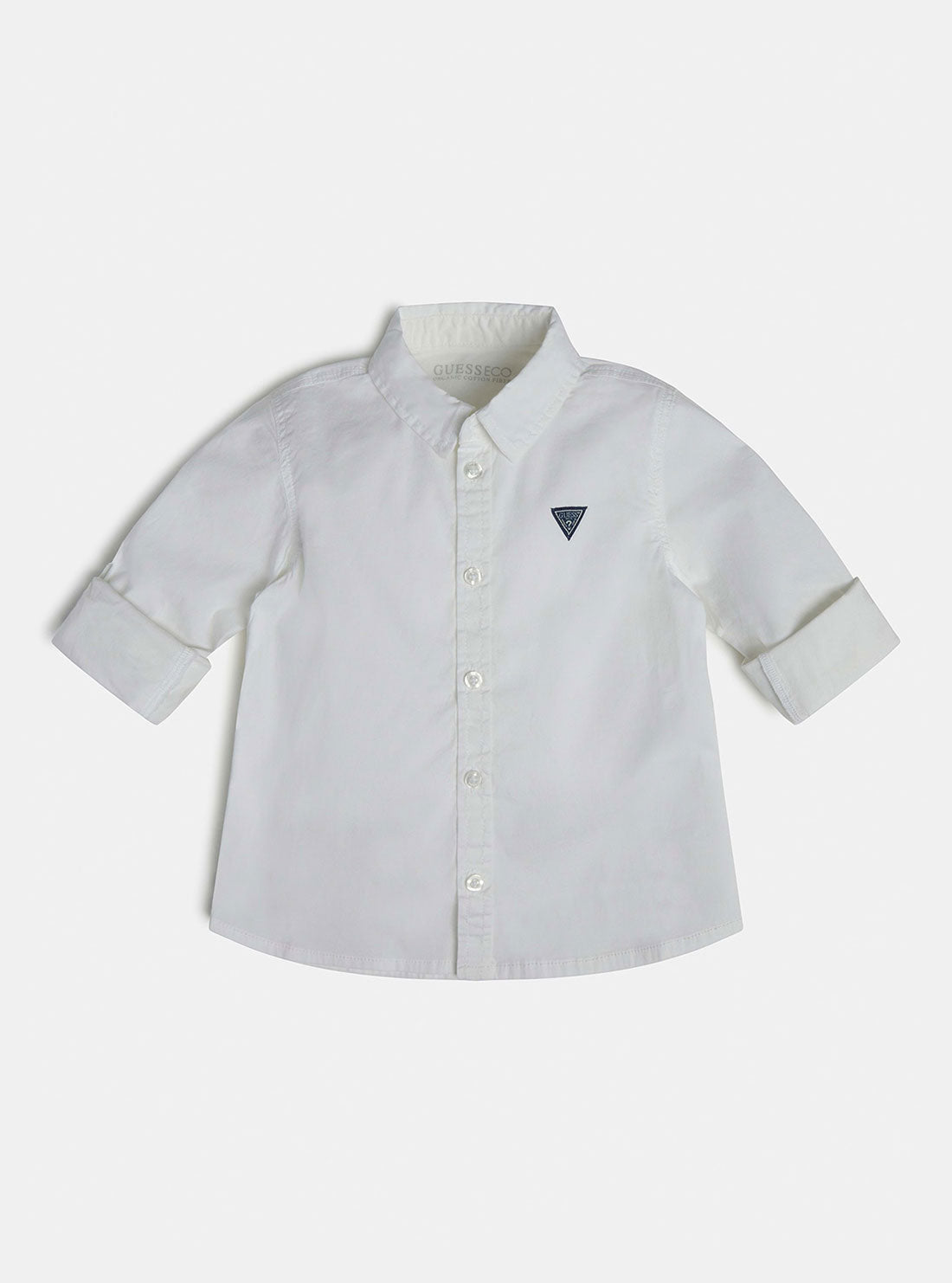 GUESS Little Boy Eco White Logo Shirt (2-7) N81H07WE5W0 Front View