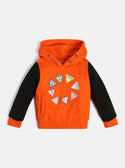 GUESS Little Boy Orange Logo Hoodie Jumper (2-7) N3RQ04KA6R3 Front View