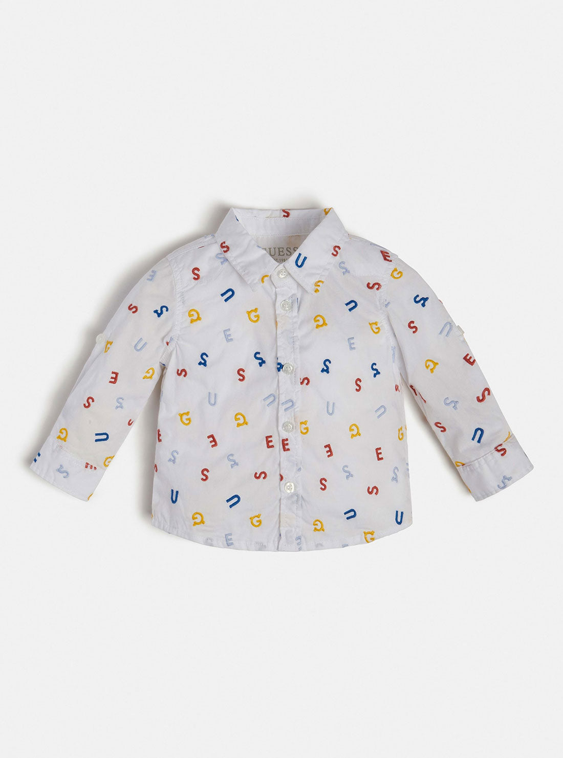 GUESS Little Boy White Coloured Letter Logo Shirt (2-7) N3RH07WBHQ0 Front View