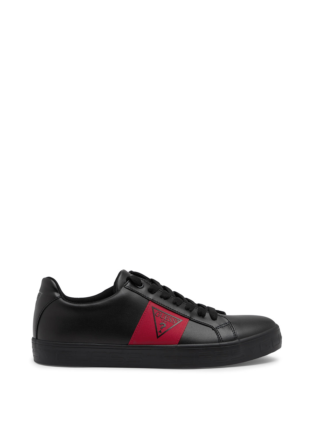 GUESS Men's Black Red Paschal Low Top Sneakers PASCHAL Side View