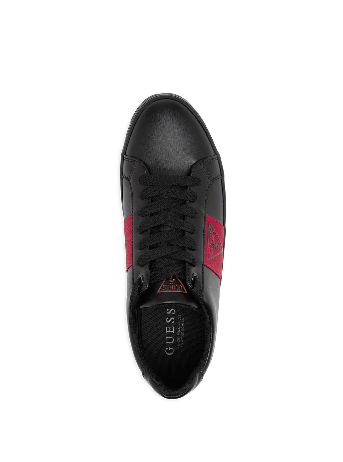 GUESS Men's Black Red Paschal Low Top Sneakers PASCHAL Top View