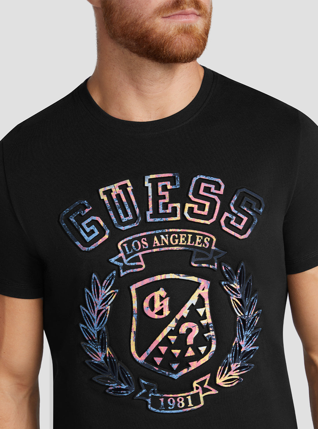 GUESS Men's Eco Black Didim Logo T-Shirt M3RI03I3Z14 Detail View