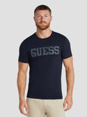 GUESS Men's Eco Blue Ermak Logo T-Shirt M3RI05J1314 Front View
