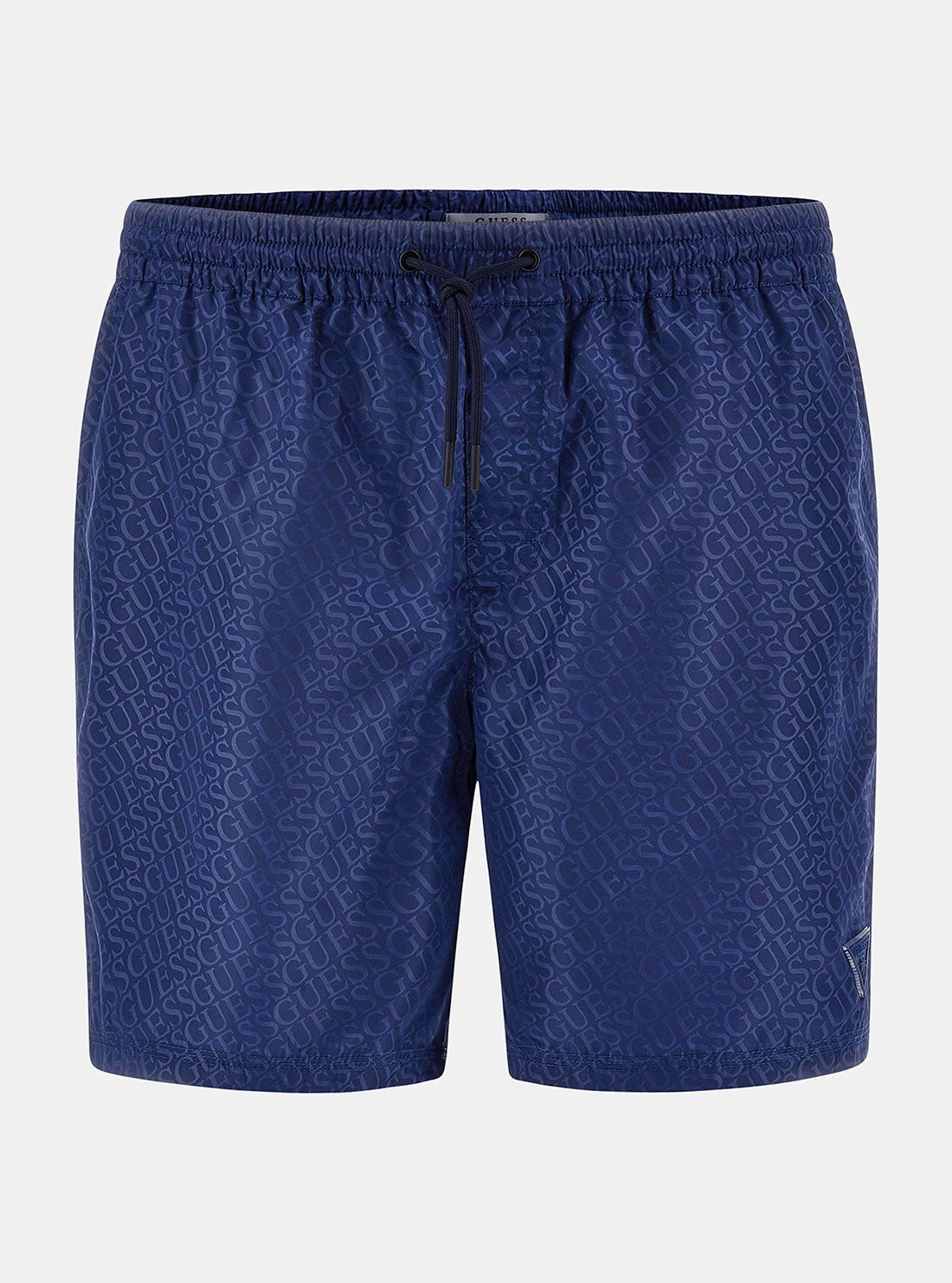 GUESS Men's Eco Blue Logo Embossed Swim Shorts F3GT04WO07F Ghost View