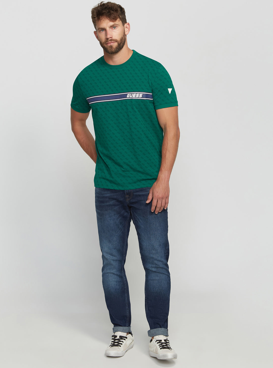 GUESS Men's Eco Green Logo Jamey Active T-Shirt Z2BI09J1314 Full View