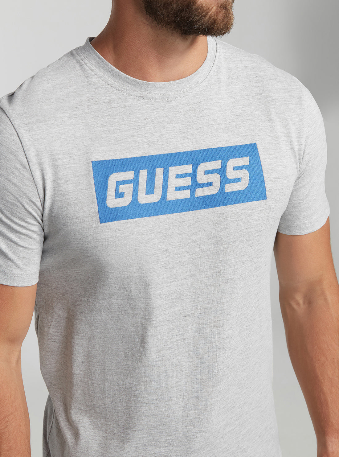 GUESS Men's Eco Grey Eldred Active Logo T-Shirt Z2BI04K8FQ4 Detail View