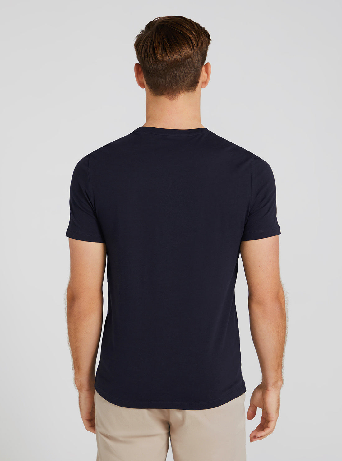 GUESS Men's Eco Smart Blue Shiny Gel Logo T-Shirt M3GI33J1314 Back View