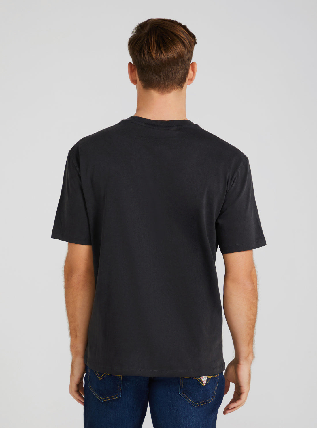 GUESS Men's Guess Originals Black Multi Yatch Logo T-Shirt M3GI08K9XF3 Back View