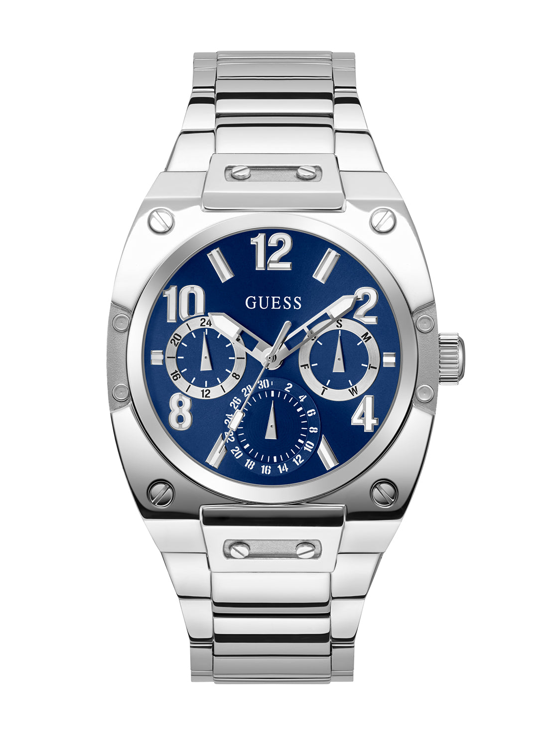 GUESS Men's Silver Blue Prodigy Watch GW0624G1 Front View