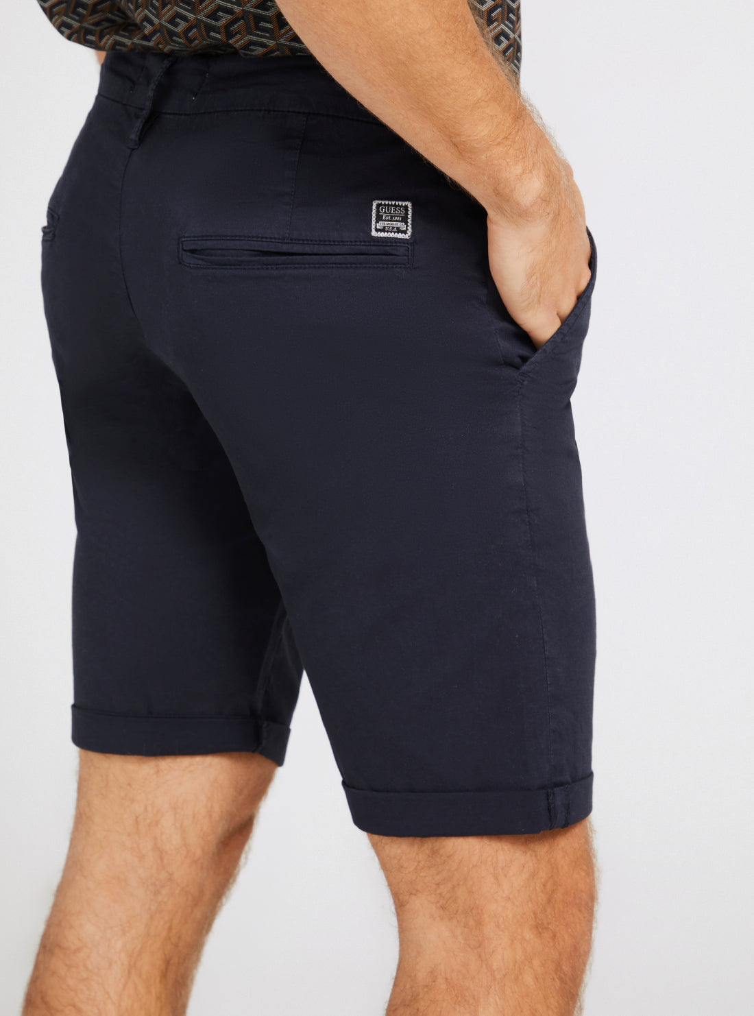 GUESS Men's Smart Blue Myron Shorts M3GD18WFBZ3 Detail View