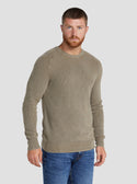 GUESS Men's Walnut Shell Russel Ribbed Knit Top M3RR23Z2BB0 Front View