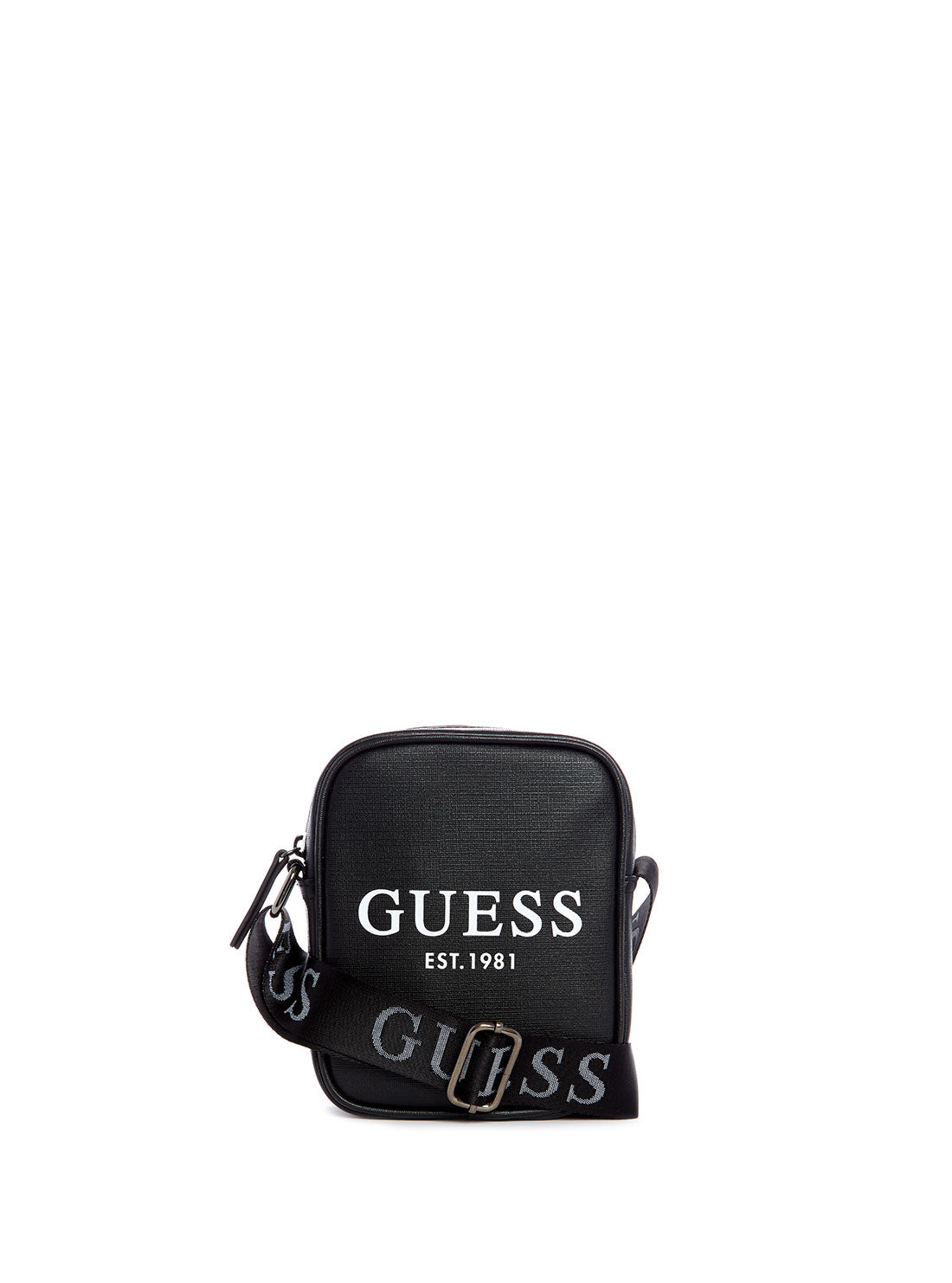GUESS Men's Black Outfitter Crossbody Bag VY753592 Front View