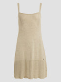 GUESS Women's Beige Blanco Lurex Marion Knit Mini Dress W3GK35Z36K0 Ghost View