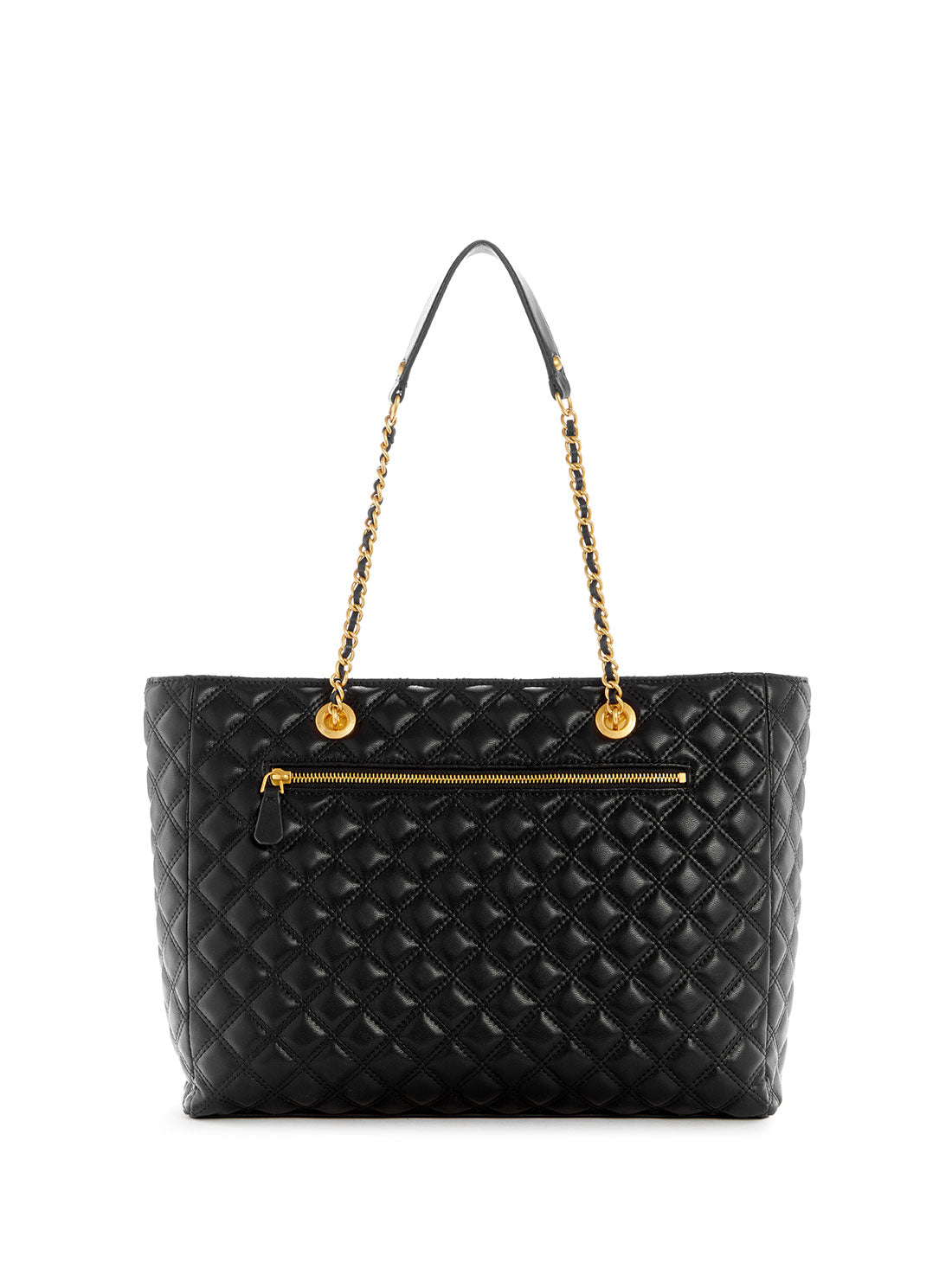 GUESS Women's Black Giully Quilted Tote Bag QA874823 Back View
