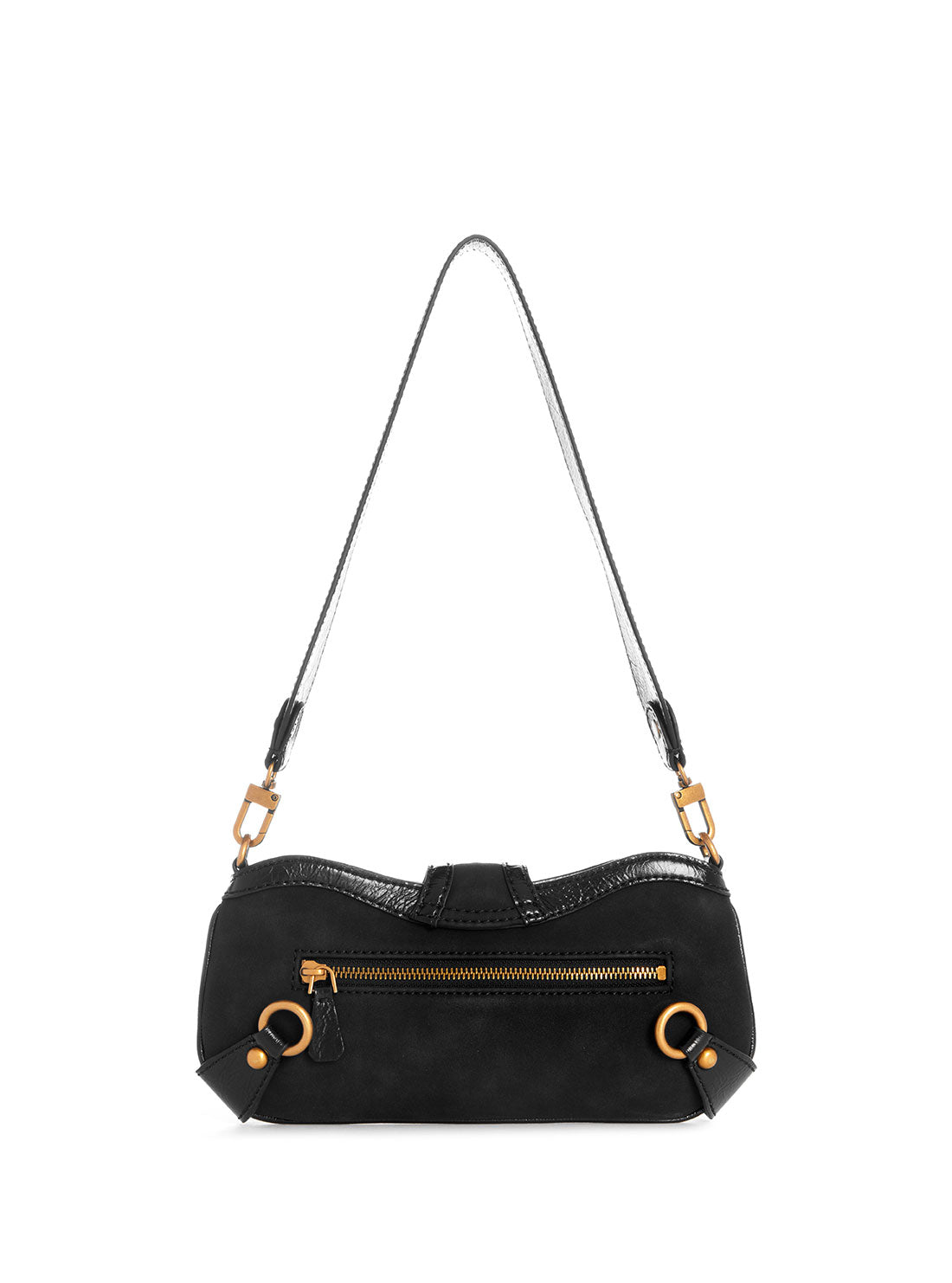 GUESS Women's Black Gloss Vintage Shoulder Bag EB899718 Back View