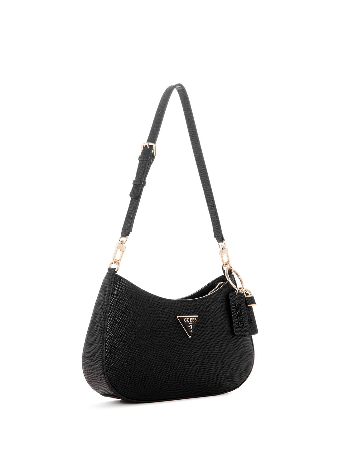 GUESS Women's Black Noelle Shoulder Bag ZG787918 Angle View