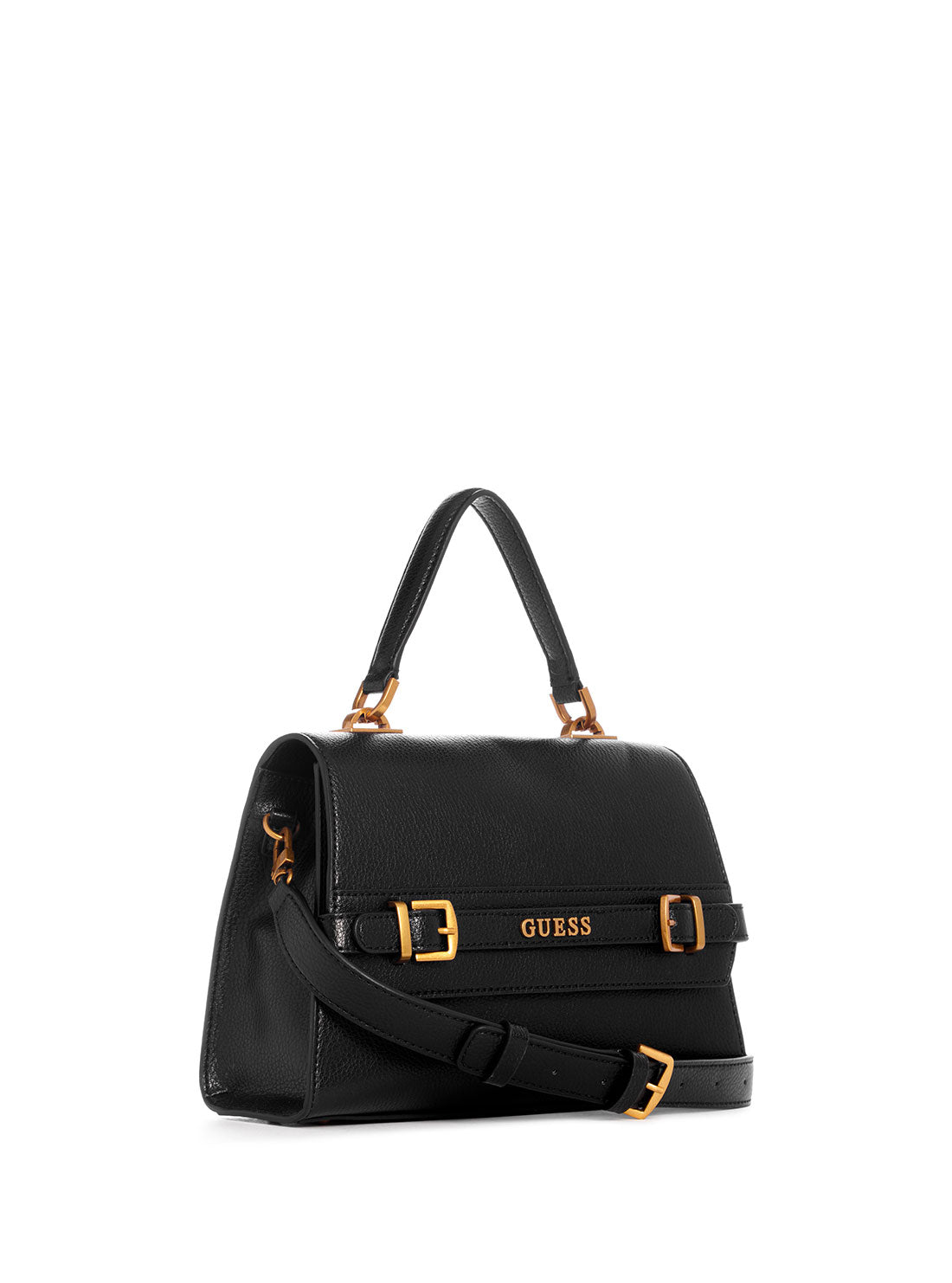 GUESS Women's Black Sestri Crossbody Bag BB898520 Angle View