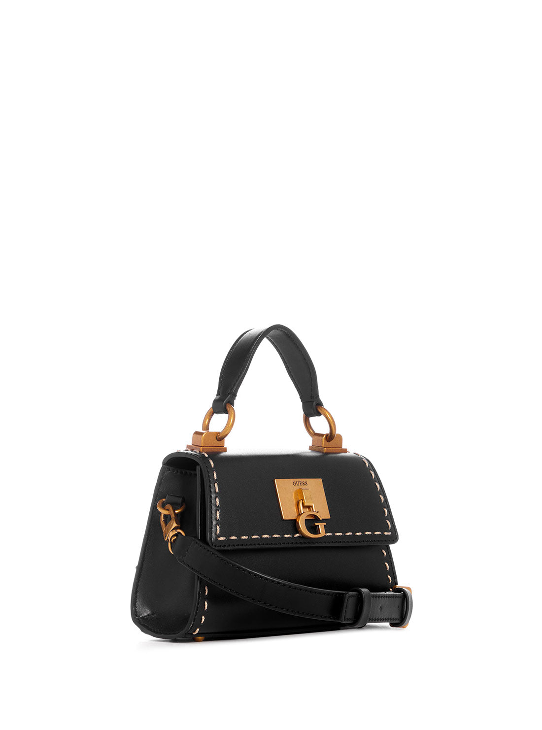 GUESS Women's Black Stephi Mini Crossbody Bag VB787577 Angle View