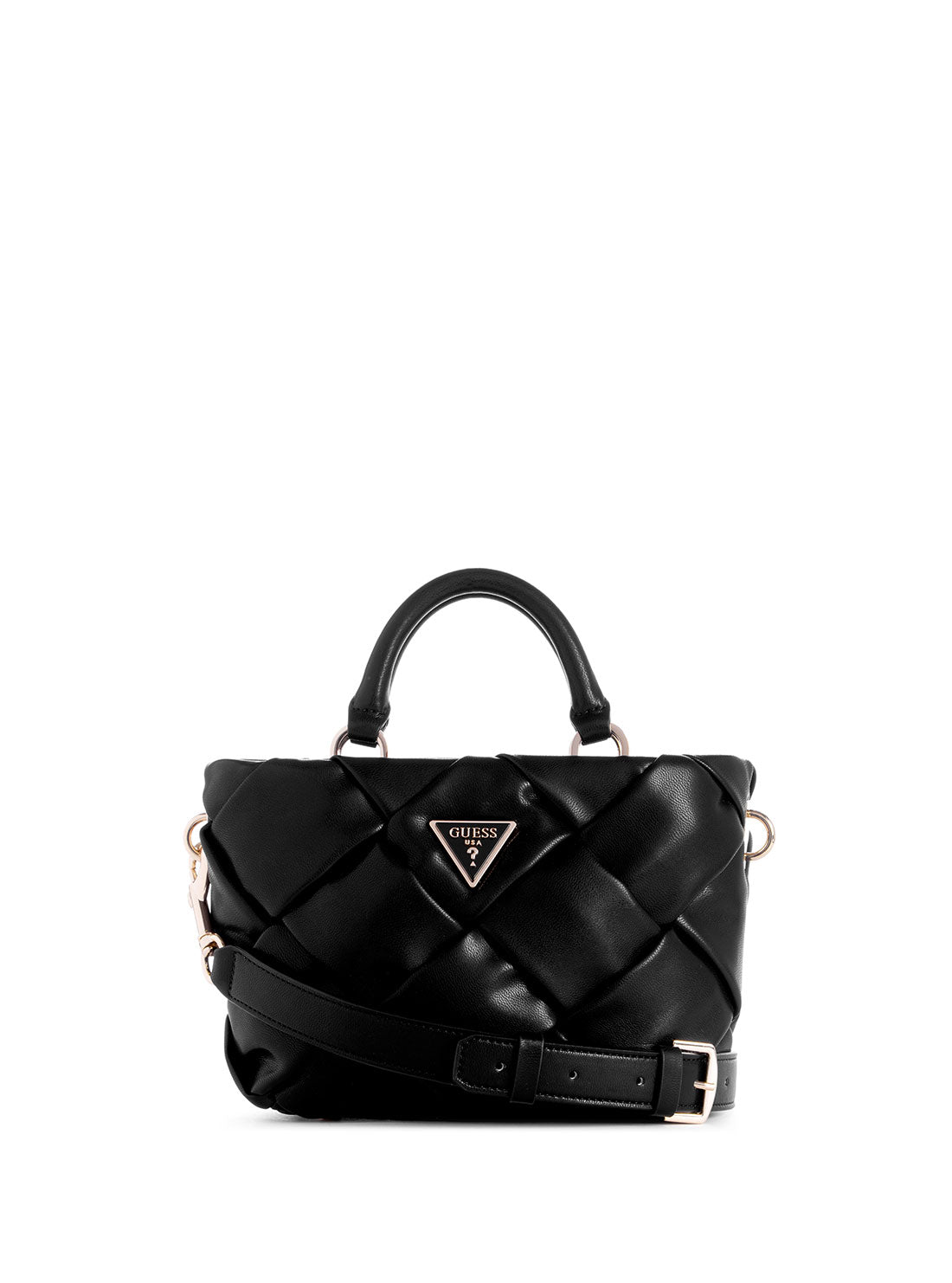 GUESS Women's Black Zaina Mini Satchel Bag WG898676 Front View