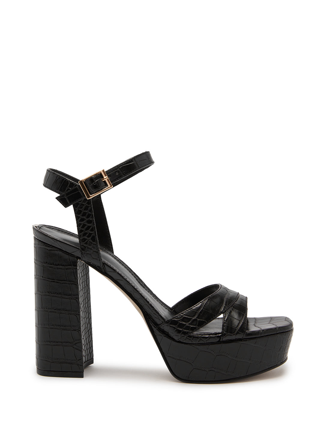 Black Zelina Platform Sandal Heels