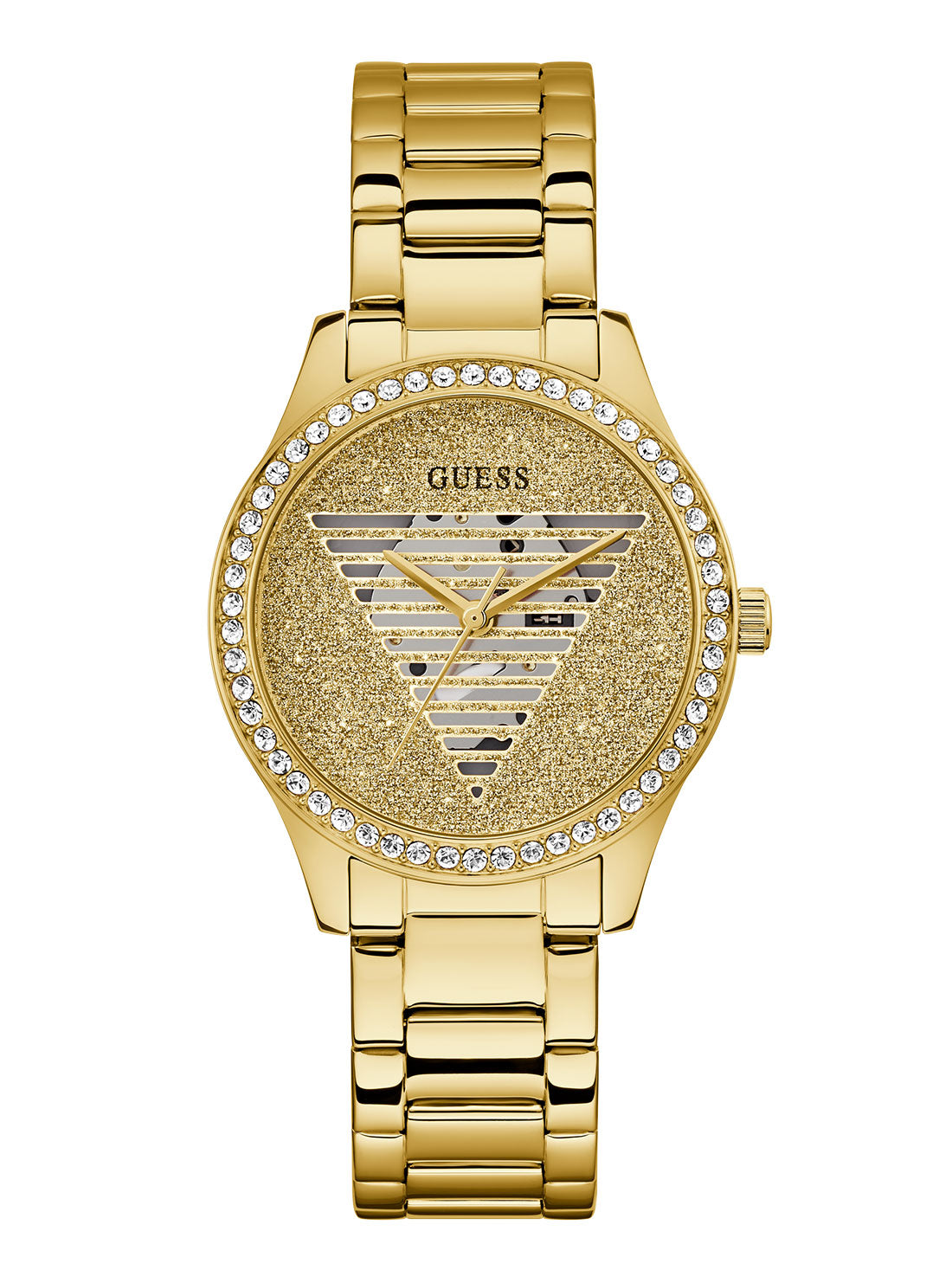 GUESS Women's Champagne Lady Idol Glitz Watch GW0605L2 Front View