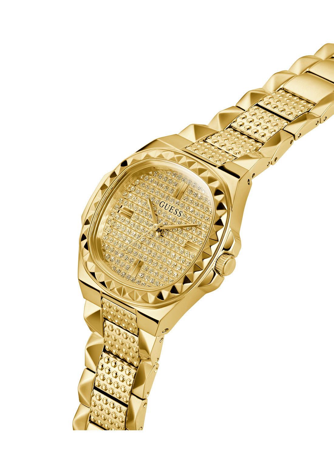 GUESS Women's Champagne Rebellious Glitz Watch GW0601L1 Angle View