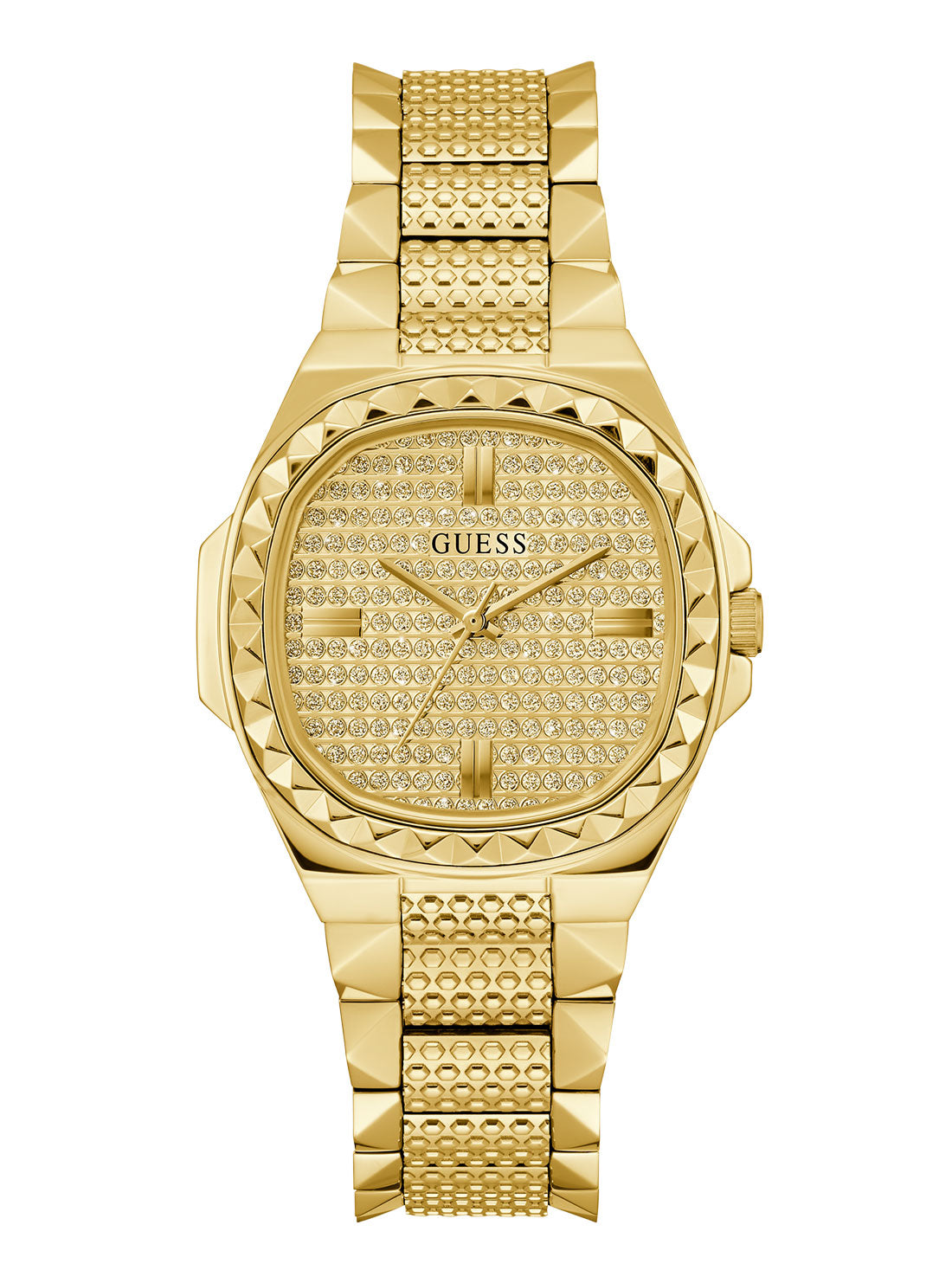 GUESS Women's Champagne Rebellious Glitz Watch GW0601L1 Front View