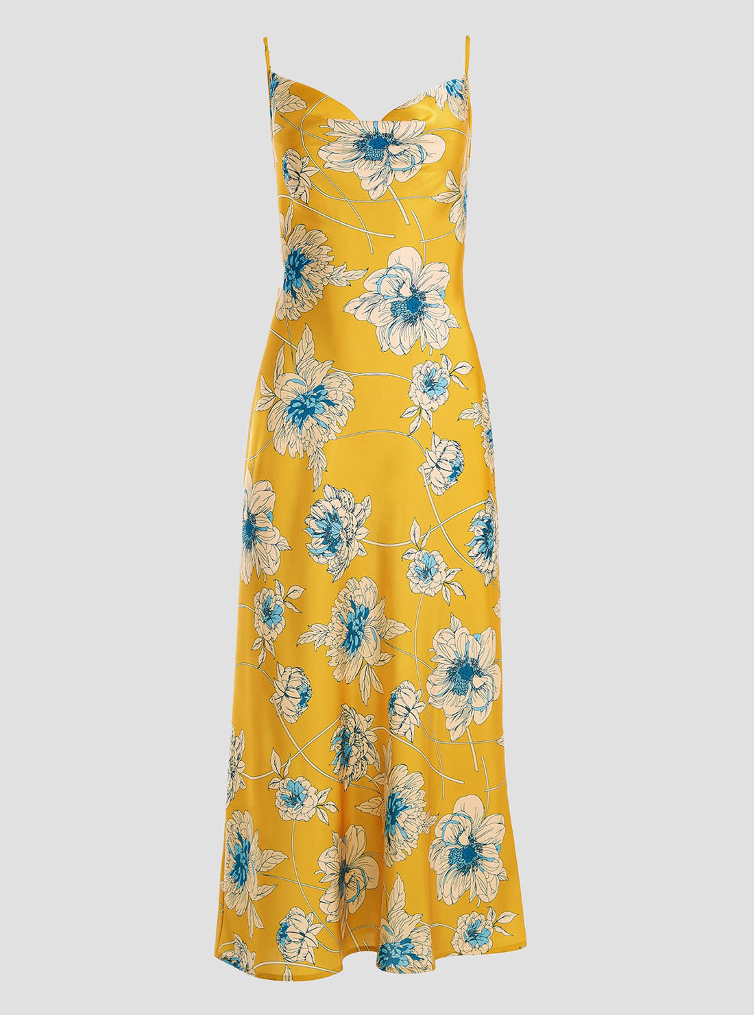 GUESS Women's Eco Golden Bloom Print Akilina Maxi Dress W2BK85WEX62 Ghost View