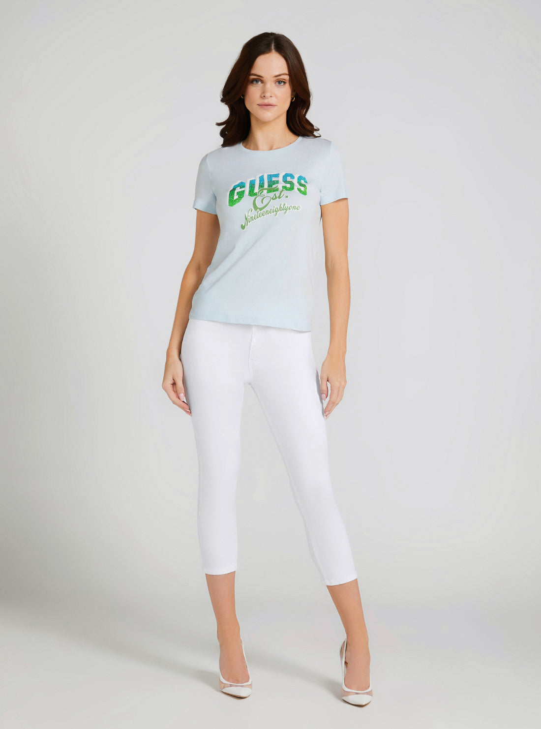 GUESS Women's Eco Helium Shaded Logo T-Shirt W3GI34I3Z14 Full View